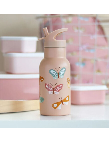 A Little Lovely Company: Μπουκάλι με διπλό τοίχωμα από ανοξείδωτο ατσάλι 350ml- Butterflies - Image 2