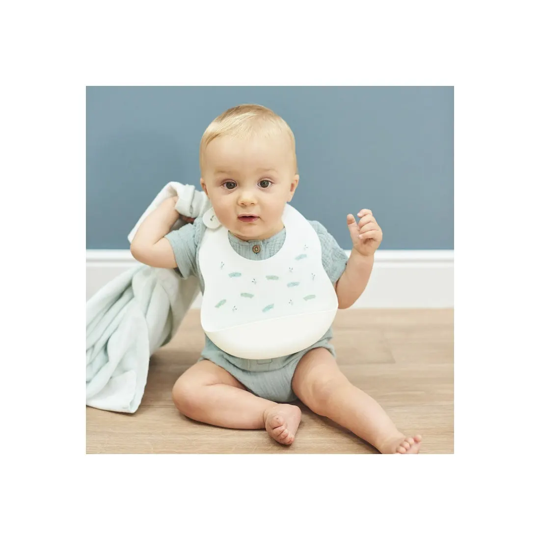 Σαλιάρα Σιλικόνης Nattou Silicon Λευκό N876421 - Image 2