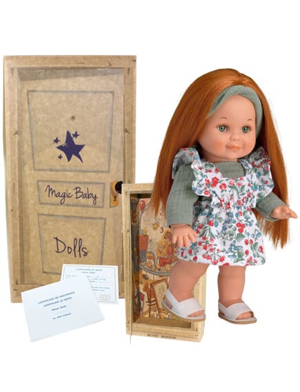 Magic baby Παιδική κούκλα "Betty με κόκκινα μαλλιά και φόρεμα με λουλούδια"-30εκ. - Image 2