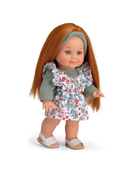 Magic baby Παιδική κούκλα "Betty με κόκκινα μαλλιά και φόρεμα με λουλούδια"-30εκ.