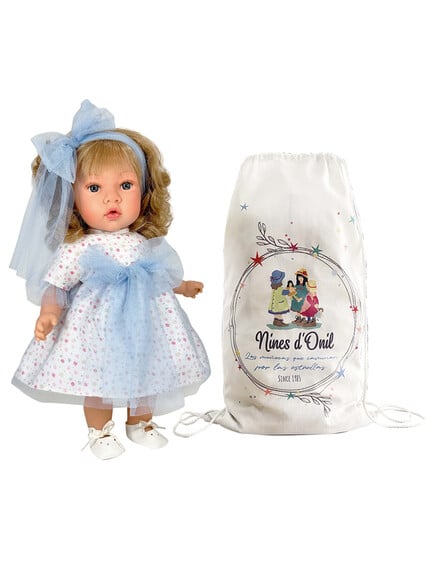Nines D'Onil: Παιδική κούκλα Susette με μπλε φιόγκο - 45 εκ. - Image 2