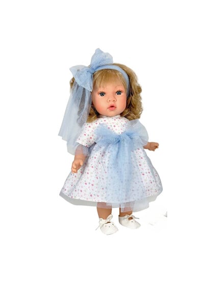 Nines D'Onil: Παιδική κούκλα Susette με μπλε φιόγκο - 45 εκ.