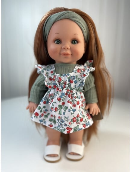 Magic baby Παιδική κούκλα "Betty με κόκκινα μαλλιά και φόρεμα με λουλούδια"-30εκ. - Image 3