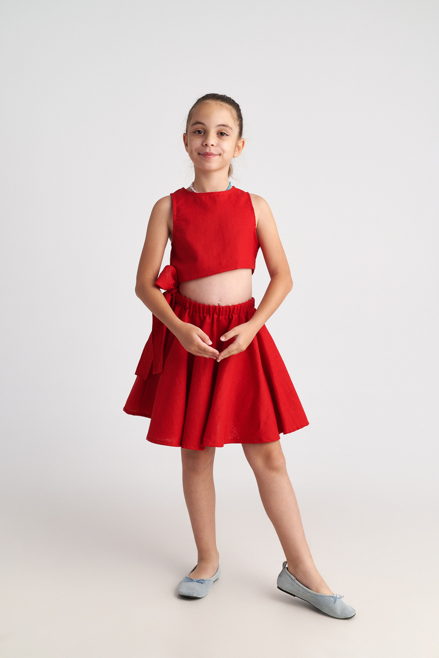 Two in a castle - Παιδικό Φόρεμα Ruby από Ramie με Πλαϊνά Cut-Out (T7016)