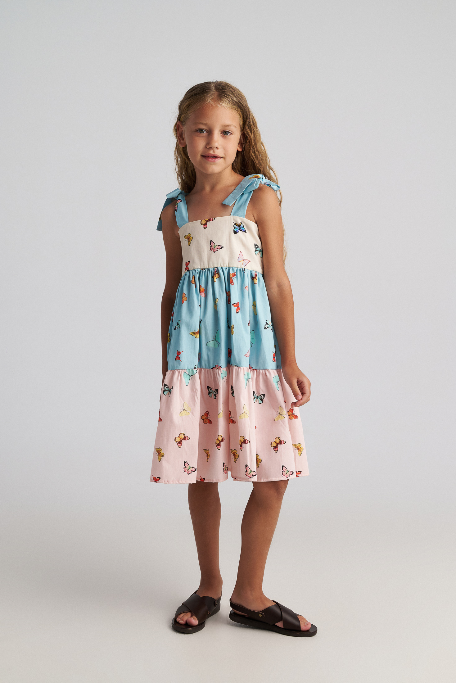 Two in a Castle - Παιδικό Φόρεμα Butterfly Sky Δίχρωμο με Layers (T7110)