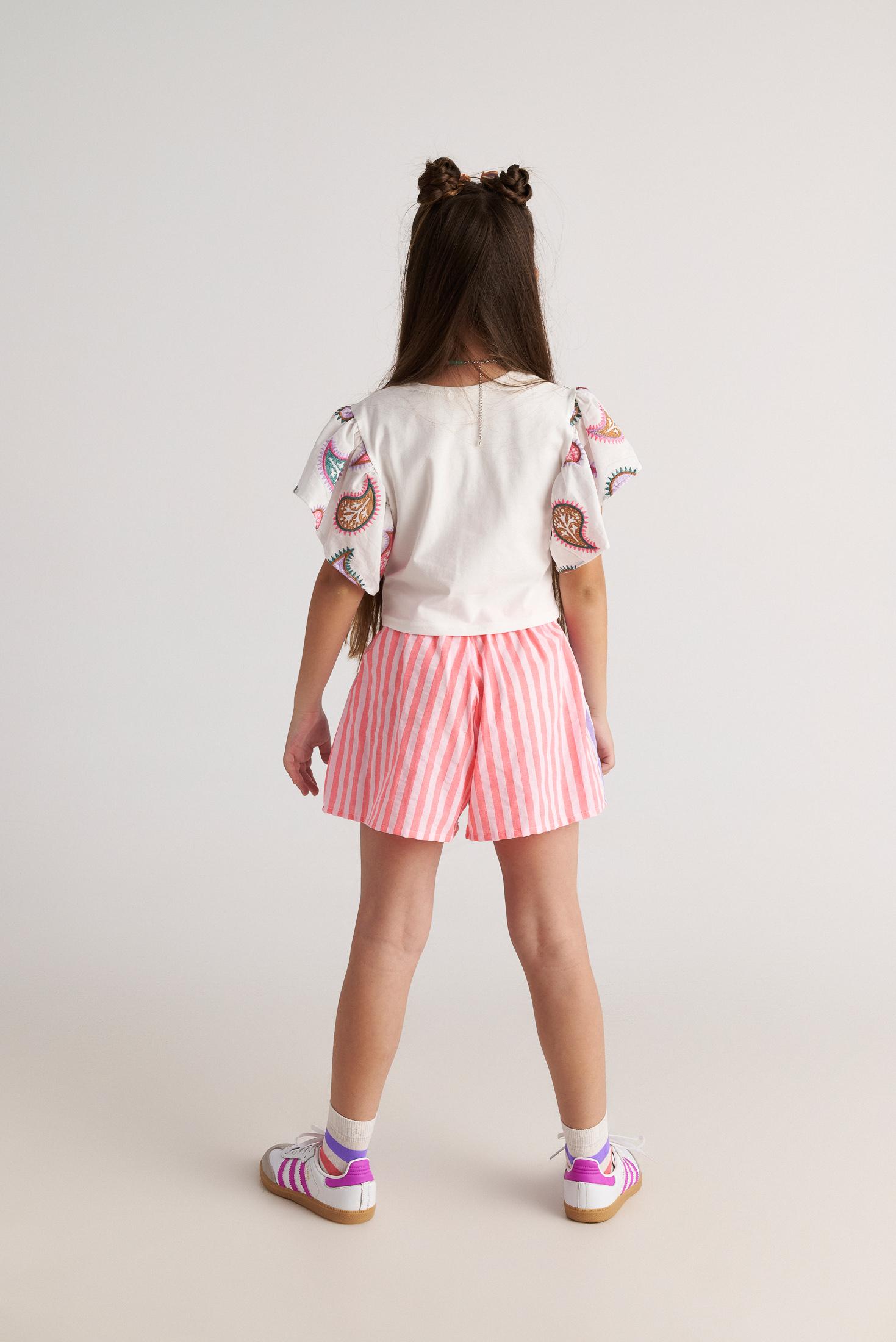 Two in a castle - Radiant Set με Top Βολάν & Ριγέ Σορτς (T7127) - Image 2