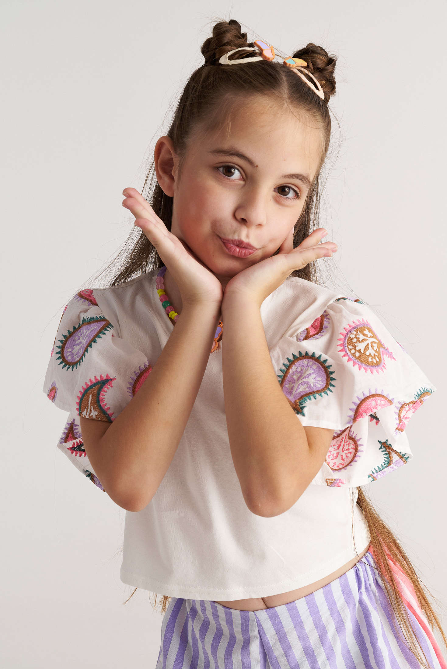 Two in a castle - Radiant Set με Top Βολάν & Ριγέ Σορτς (T7127) - Image 3