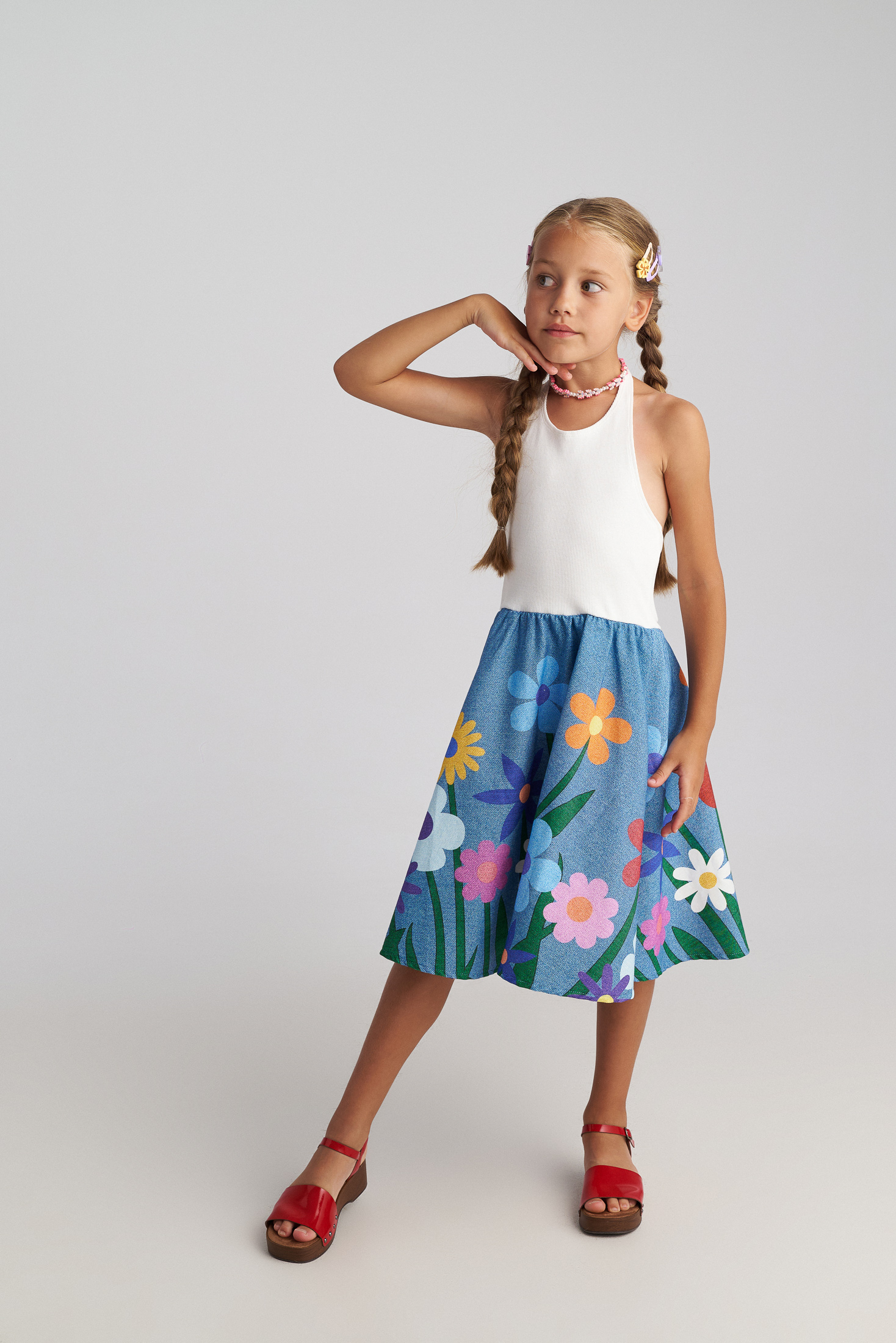 Two in a castle - Παιδικό Φλοράλ Φόρεμα Κορίτσι (T7130)