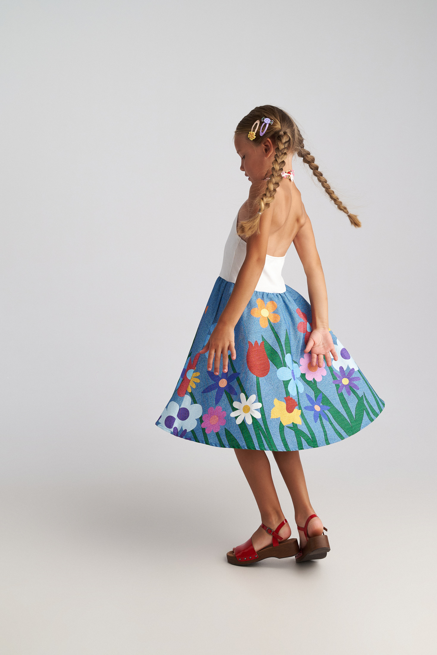 Two in a castle - Παιδικό Φλοράλ Φόρεμα Κορίτσι (T7130) - Image 2