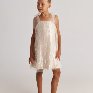 Two in a castle - Παιδικό Φόρεμα A-Line με Τούλι & Πέρλες (T7217)