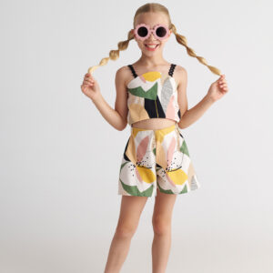 Two in a castle - Παιδική Φόρμα 2 Τεμαχίων με Abstract Σχέδιο – Μοντέρνο Playsuit Σετ (T7230)