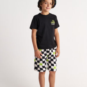 Two in a castle - Παιδικό Σετ Αγόρι “Chess Neon” – T-shirt “Όνειρο” & Μακρύ Allover Σορτς (T7351)