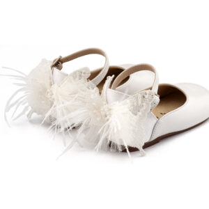 Γαλλικό Γοβάκι με Διακοσμημένη Φτέρνα Πεταλούδα BW4891 Λευκό