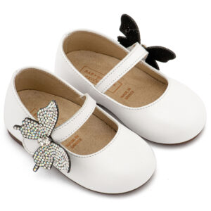 Γοβάκι με Στρασένια Πεταλούδα στο Πλάι EXC5894 Λευκό