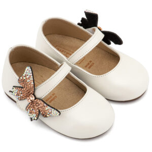 Γοβάκι με Στρασένια Πεταλούδα στο Πλάι EXC5894 Εκρού