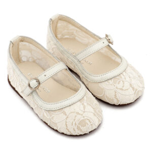 Γοβάκι απο Ύφασμα Φιλντιρέ Λουλούδια EXC5897 Εκρού