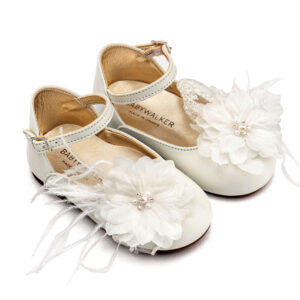 Γαλλικό Γοβάκι με Χειροποίητο Chiffon Λουλούδι EXC5902 Εκρού