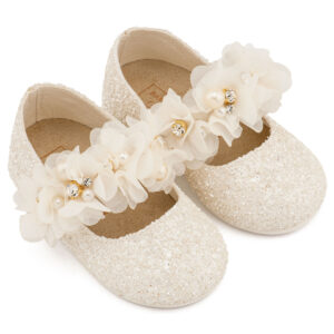 Εσπαντρίγια με Χειροποίητο Διακοσμητικό LU6118 Εκρού