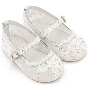 Γοβάκι απο Ύφασμα Φιλντιρέ Δαντέλα LU6128 Λευκό