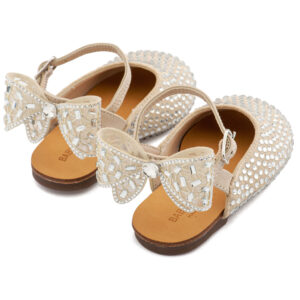 Σαμπό Διακοσμημένο Ολόγυρα με Στρας και Πεταλούδα LU6132 Μπεζ