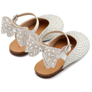 Σαμπό Διακοσμημένο Ολόγυρα με Στρας και Πεταλούδα LU6132 Λευκό