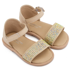 Πέδιλο Διακοσμημένο με Στρας LU6133 Μπεζ
