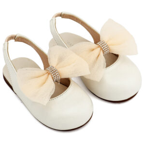 Γαλλικό Σαμπό με Φιόγκο Οργάντζας και Στρας BW4883 Εκρού