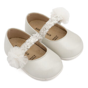 Γοβάκι Μονή Μπαρέτα Διακοσμημένο με Τρέσσα PRI2657 Εκρού