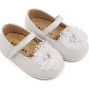 Γοβάκι Μονή Μπαρέτα Χειροποίητο Διακοσμητικό Λουλούδι PRI2660 Λευκό