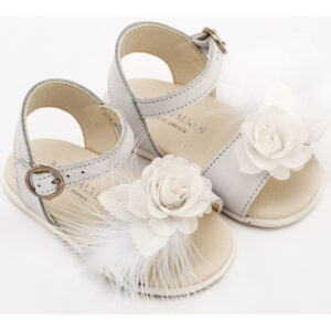 Πέδιλο Διακοσμημένο με Χειροποίητο Λουλούδι PRI2662 Λευκό