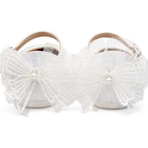 Γαλλικό Γοβάκι με Διακοσμημένη Φτέρνα Πεταλούδα BS3594 Λευκό