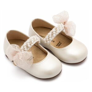 Γοβάκι Μονή Μπαρέτα Διακοσμημένη με Χειροποίητο Φιόγκο BS3596 Εκρού