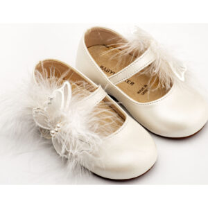 Γοβάκι Μονή Μπαρέτα Διακοσμημένη με Χειροποίητη Πεταλούδα BS3598 Λευκό