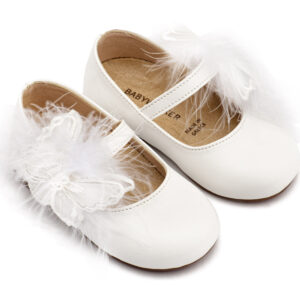 Γοβάκι Μονή Μπαρέτα Διακοσμημένη με Χειροποίητη Πεταλούδα BS3598 Λευκό