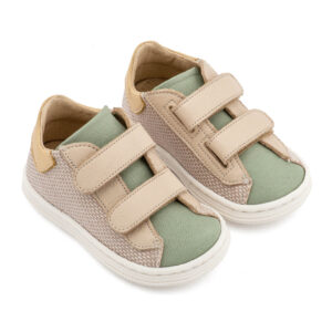 Σνίκερ με Διπλή  Μπαρέτα Χρατς BS3095 Μπεζ-Μέντα