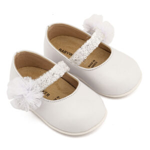 Γοβάκι Μονή Μπαρέτα Διακοσμημένο με Τρέσσα PRI2657 Λευκό