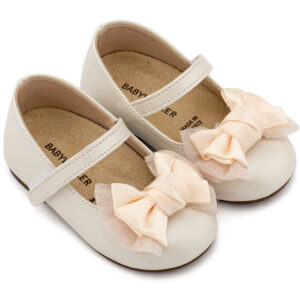 Γοβάκι Μονή Μπαρέτα Διακοσμημένη με Φιόγκο BS3599 Εκρού