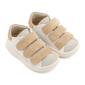 Σνίκερ με Τριπλή Μπαρέτα Χρατς BS3096 Λευκό-Μπεζ