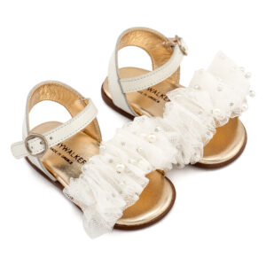 Πέδιλο με Χειροποίητο Διακοσμητικό από Τούλι PRI2656 Εκρού