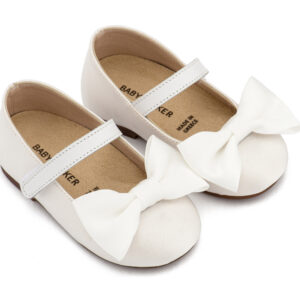 Γοβάκι Μονή Μπαρέτα με Σατέν Φιόγκο BW4870 Λευκό