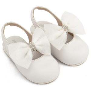 Γαλλικό Σαμπό με Φιόγκο Οργάντζας και Στρας BW4883 Λευκό