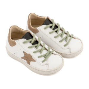 Τρίχρωμο Sneaker Δετό EXC5315 Λευκό-Μπεζ-Μέντα