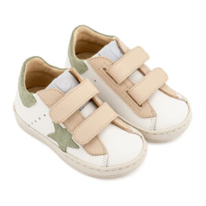 Τρίχρωμο Sneaker Διπλό Χρατς EXC5316  Λευκό-Μπεζ-Μέντα