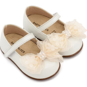 Γοβάκι Μονή Μπαρέτα Φιογκάκι Οργάντζας PRI2659 Εκρού