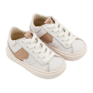 Δίχρωμο Sneaker Δετό EXC8001 Λευκό Μπεζ