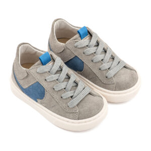 Δίχρωμο Sneaker Δετό EXC8002 Γκρι-Μπλε Ρουαγιάλ