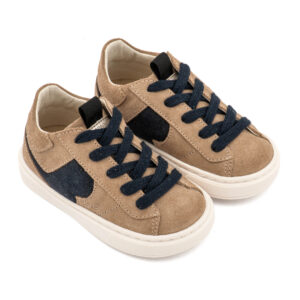 Δίχρωμο Sneaker Δετό EXC8002 Μπεζ-Μπλε