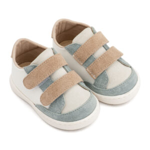 Τρίχρωμο Sneakers Διπλή Μπαρέτα Χρατς PRI2125 Λευκό-Μίνεραλ-Μπεζ