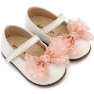 Γοβάκι Μονή Μπαρέτα Φιογκάκι Οργάντζας PRI2659 Εκρού-Ροζ