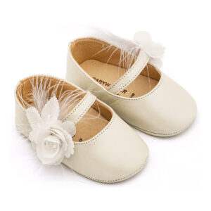 Γοβάκι Μονή Μπαρέτα Διακοσμημένο με Λουλούδι MI1664 Εκρού